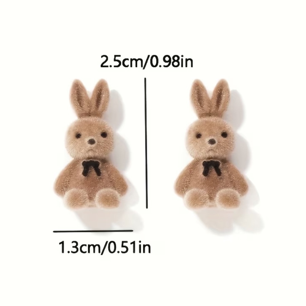 NEW! Cute Light Brown Bunny Earrings. Retro Bunny earrings 🐇 A3-117 - Picture 2 of 5